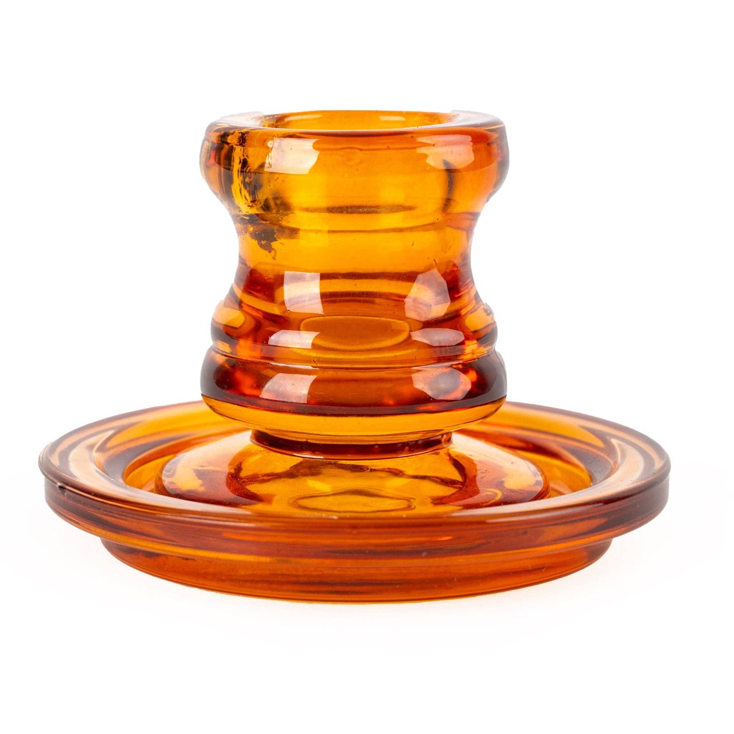 Amber Glass Candlestick